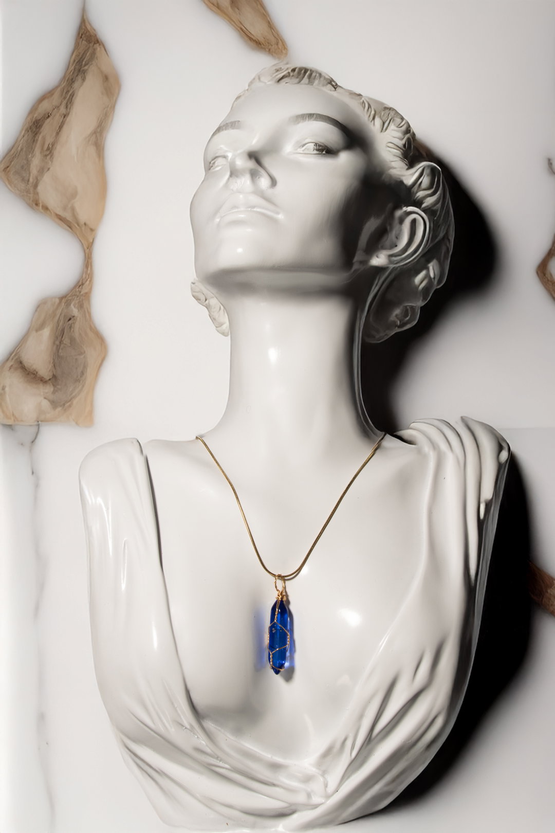 Blue Crystal Gold Necklace