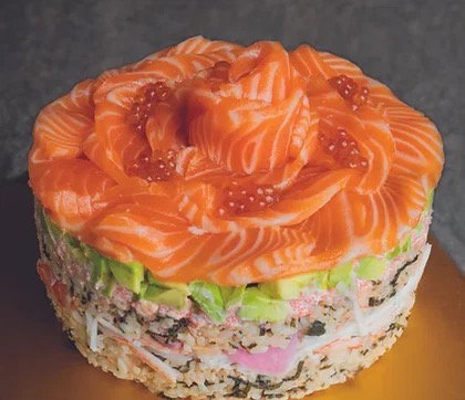 Mentaiko Salmon Avocado Sushi Cake_0