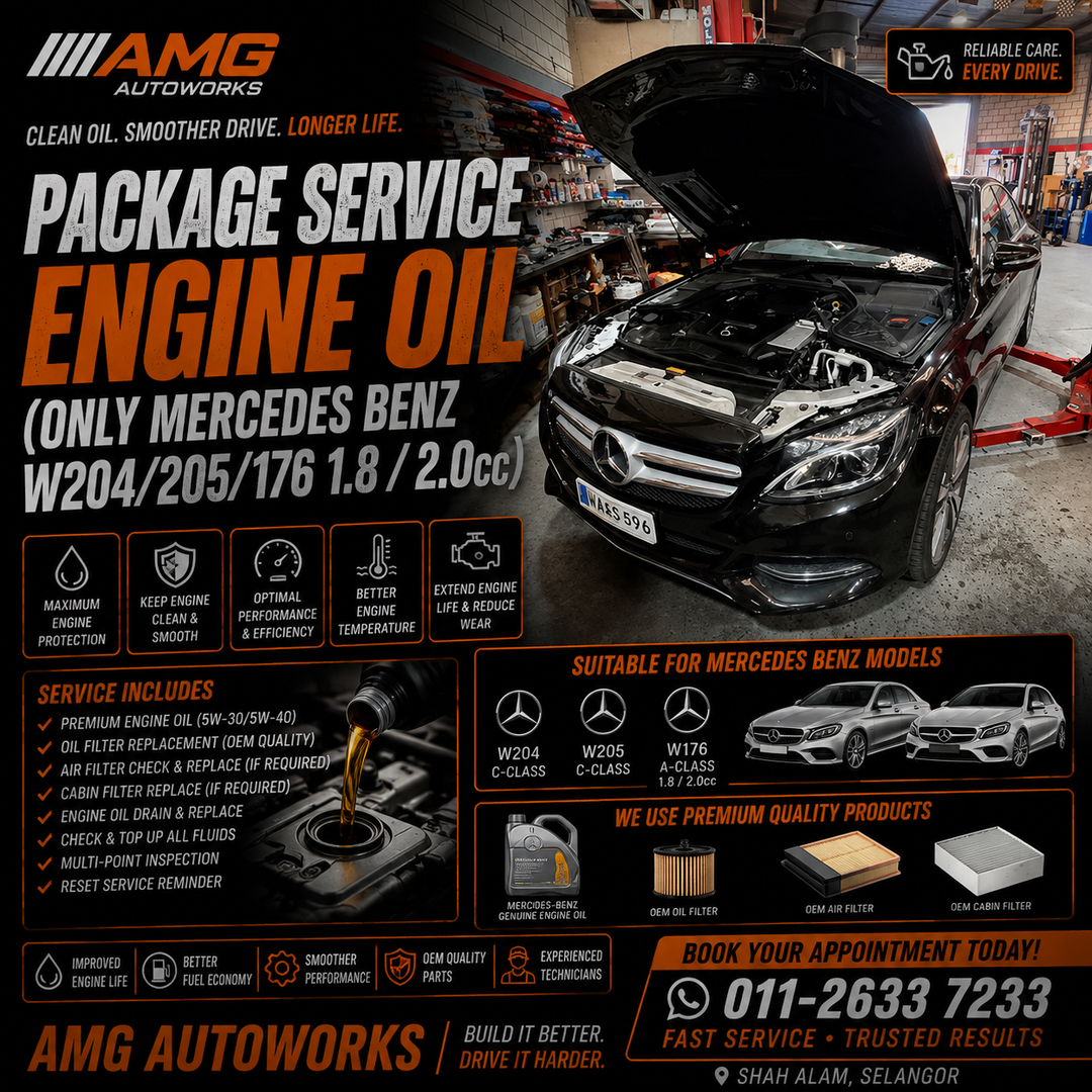 PACKAGE SERVICE ENGINE OIL (ONLY MERCEDES BENZ W204/205 1.8/20cc)