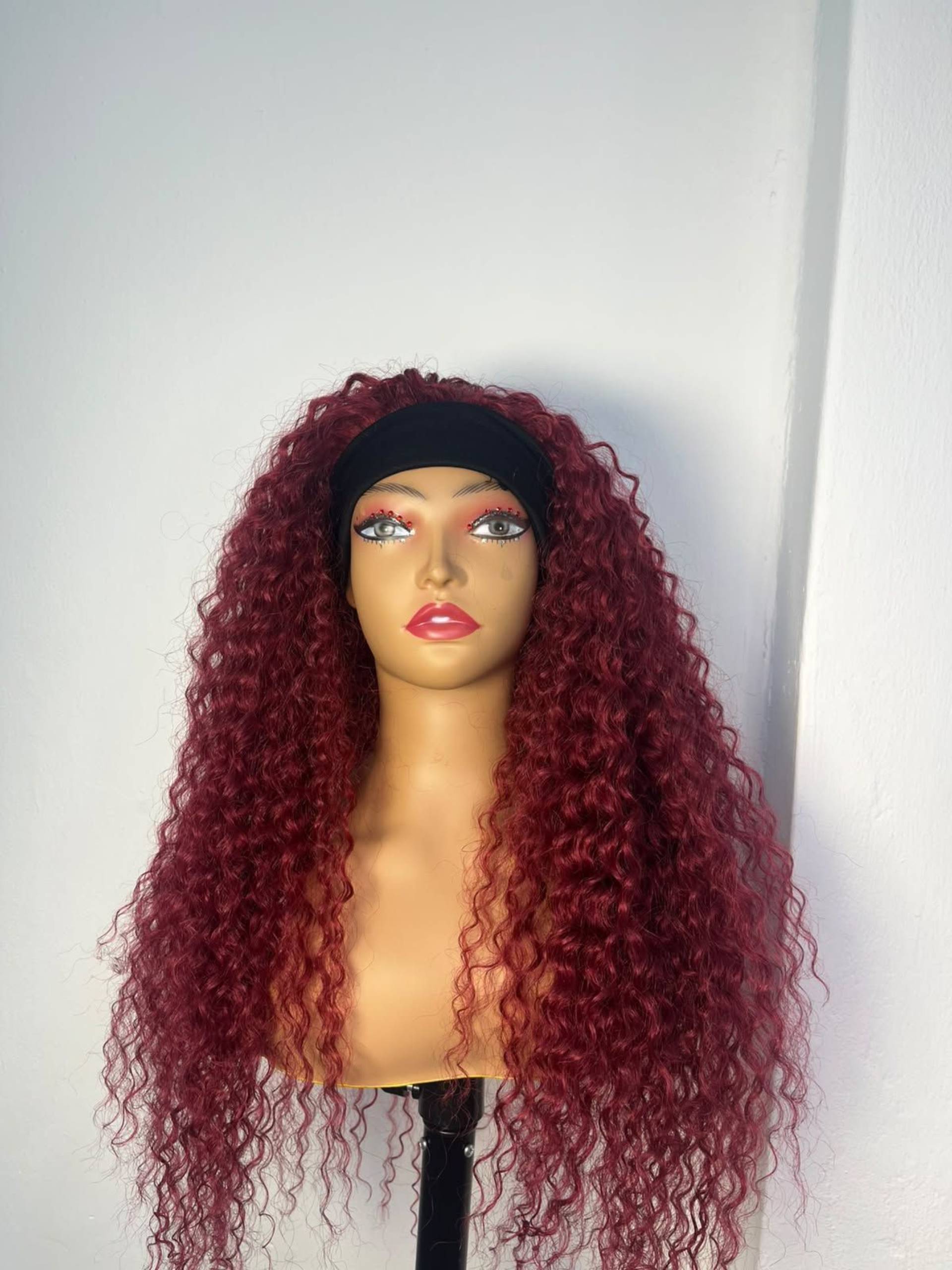 Headband curls Maroon_0