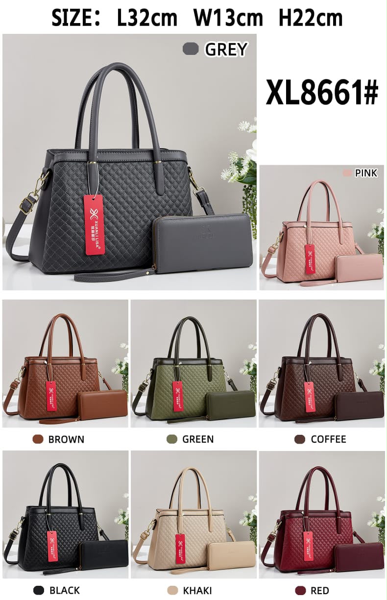 2-Piece Quilted Tote & Wallet Set