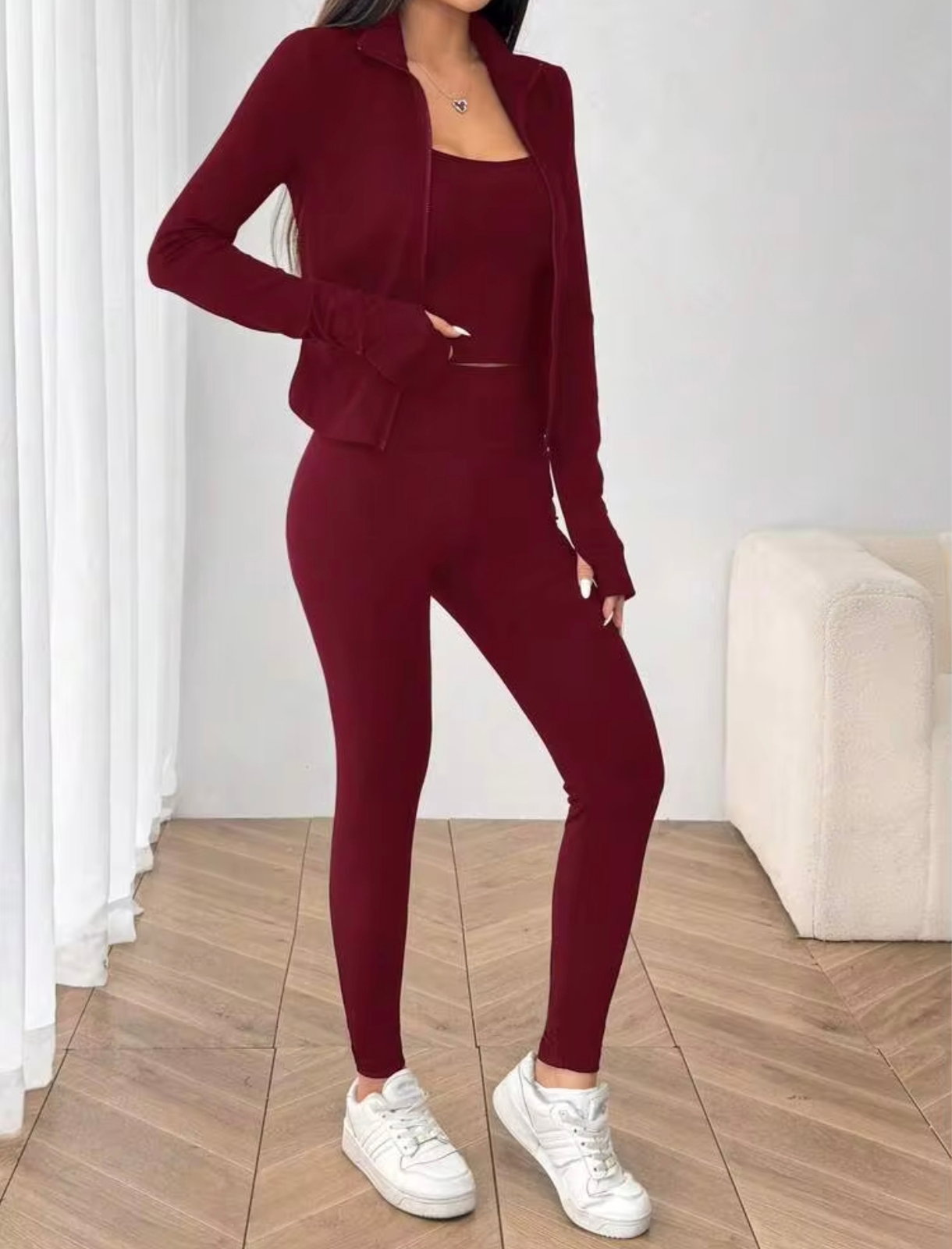 3 piece workout sets (Burgundy)_1