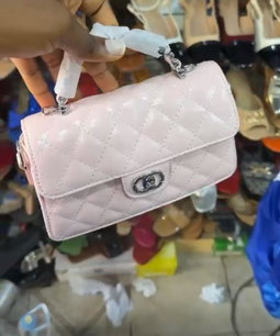 Pink Quilted Shoulder Bag