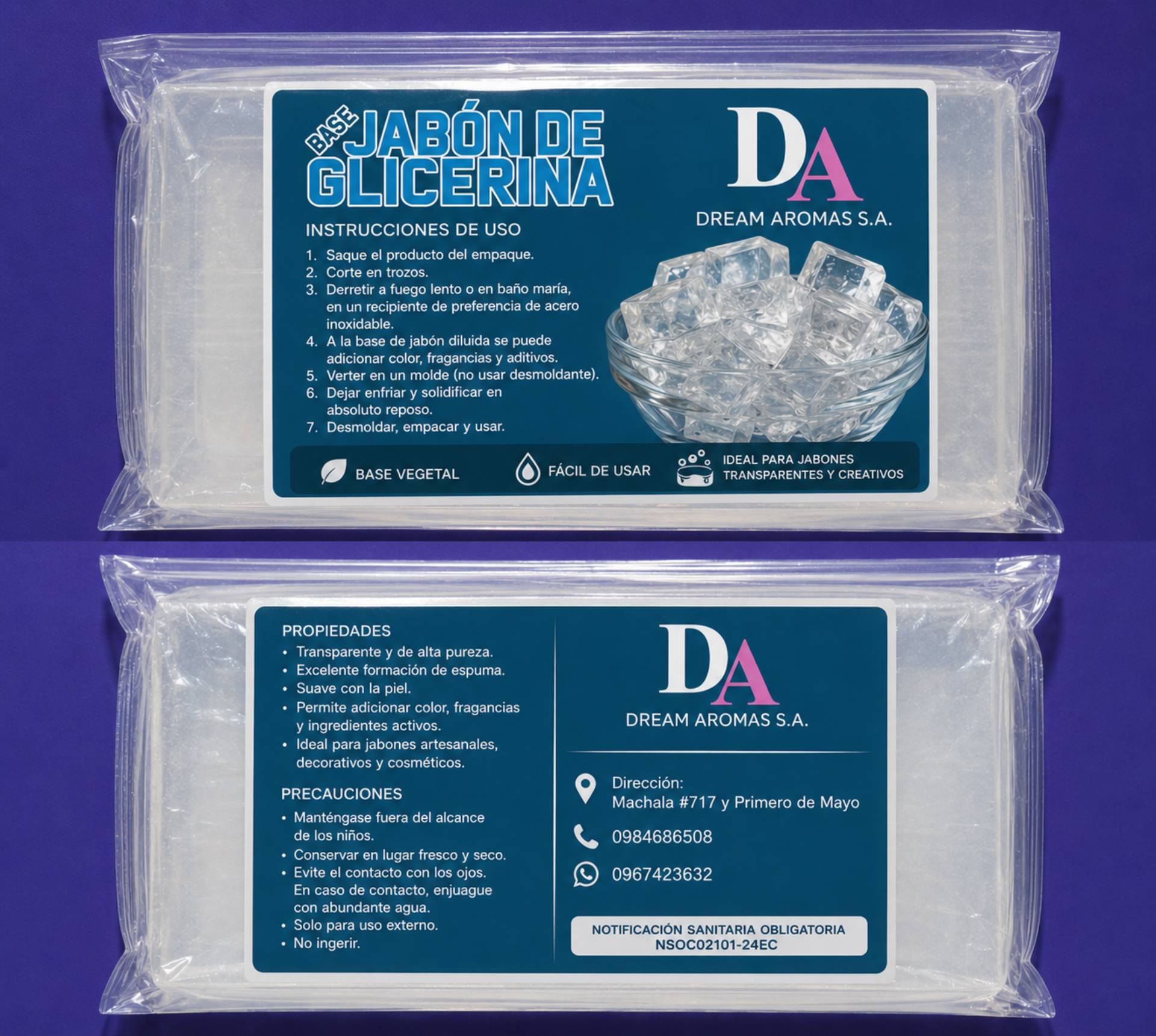 Barra de Jabón De Glicerina Transparente x kilo_0