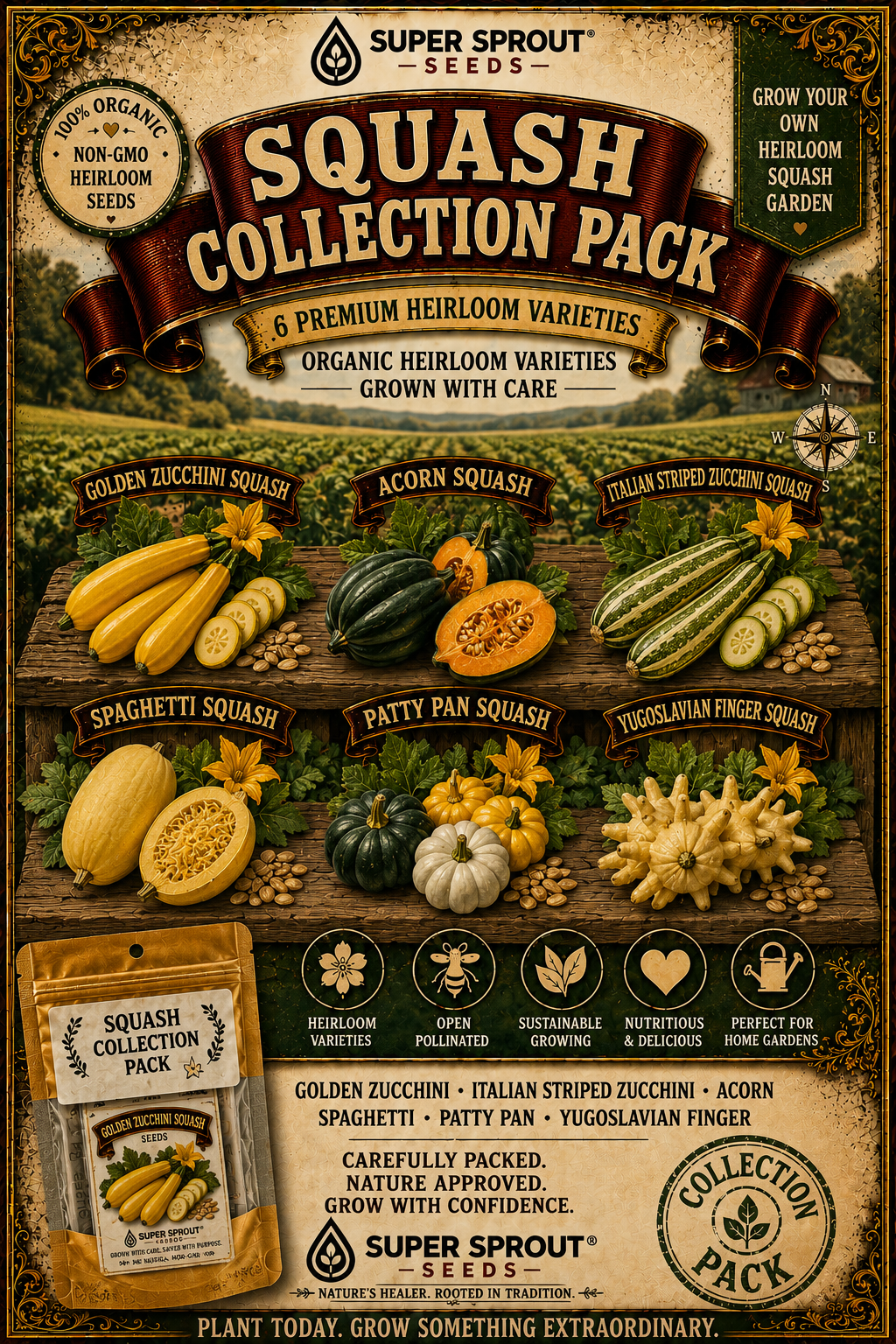 🥒🎁Squash collection pack x 6 packs🎁🥒