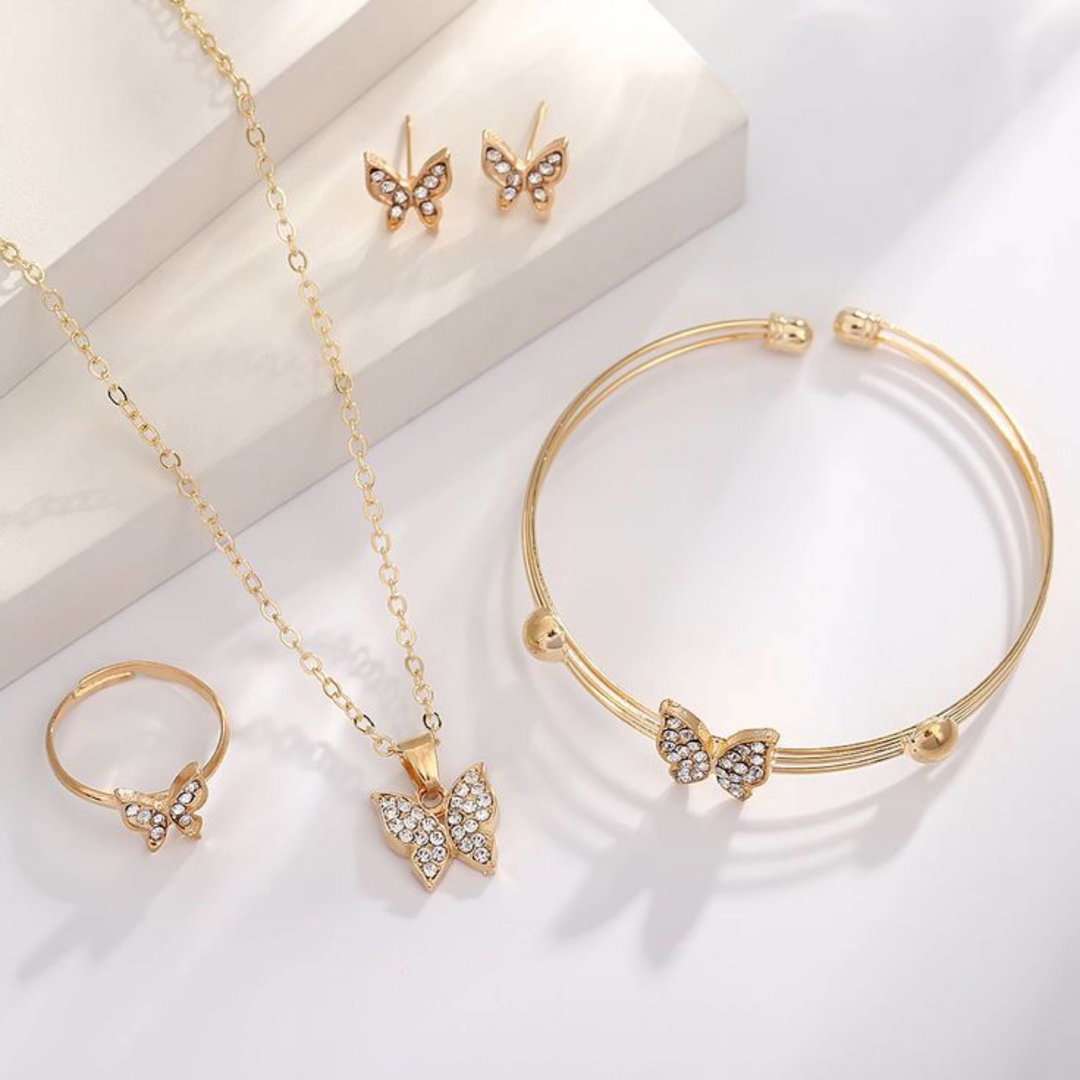 All butterfly necklace set