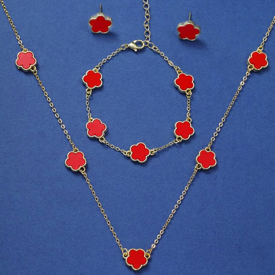 Five leaf necklace set