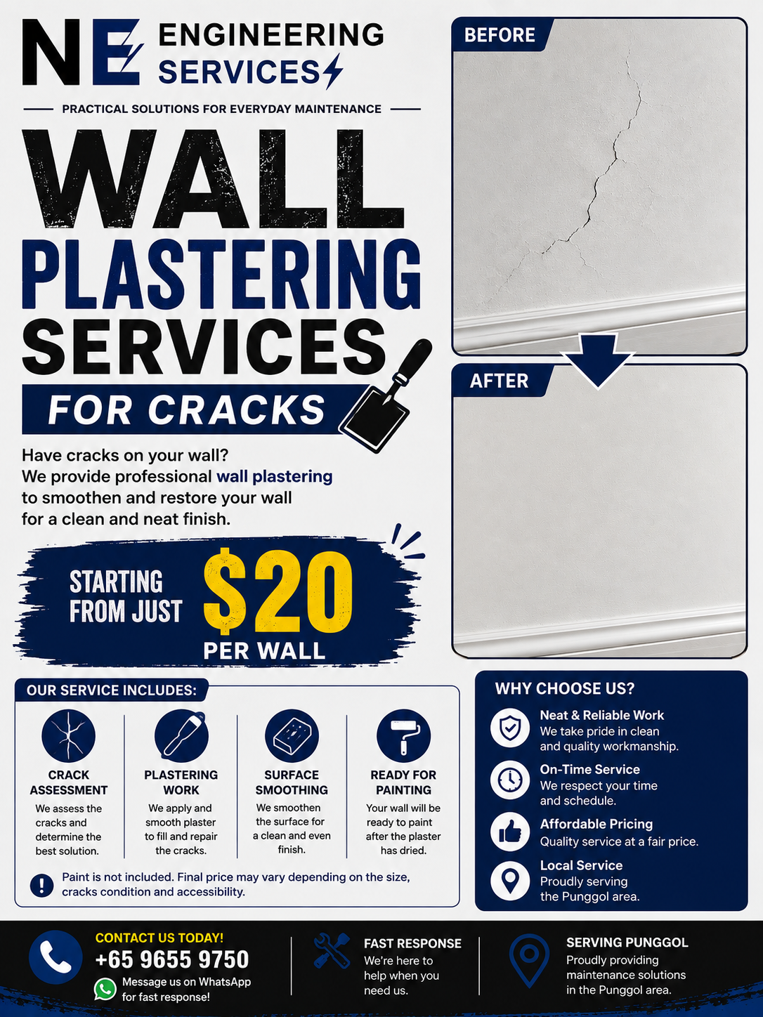 Wall Plastering & Patching for cracks