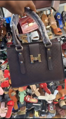 Brown Monogram-Style Tote Bag