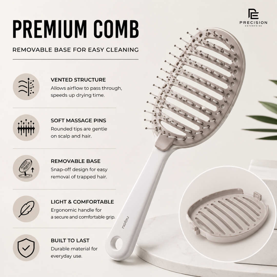 Premium Vented Hair Brush Removable Base Detangling Comb Anti-Static Scalp Massage Hair Styling Brush