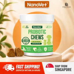 NanoVet Probiotic Chews for Dogs & Cats | Digestive, Gut & Immune Health Support | Pet Supplement