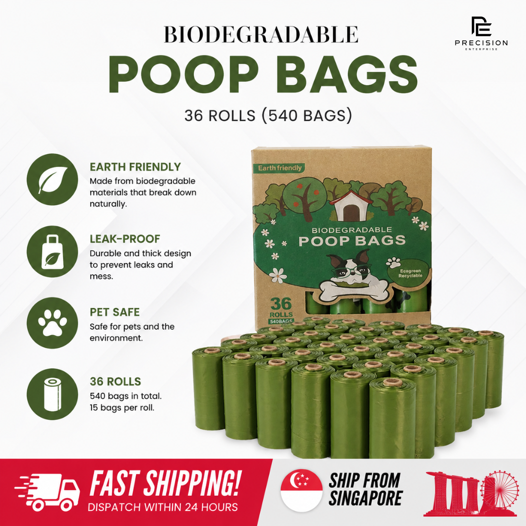 Biodegradable Dog Poop Bags 24/36 Rolls | Leak-Proof Pet Waste Bags | 15 Bags Per Roll | Lavender Scent