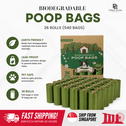 Biodegradable Dog Poop Bags 24/36 Rolls | Leak-Proof Pet Waste Bags | 15 Bags Per Roll | Lavender Scent