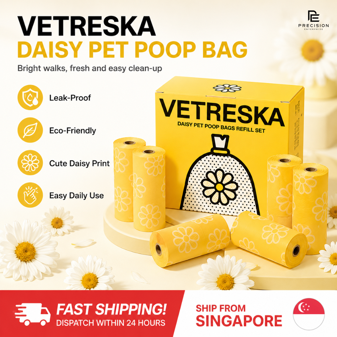 VETRESKA Daisy Pet Poop Bag & Dispenser | Scented | Eco-Friendly