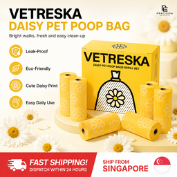 VETRESKA Daisy Pet Poop Bag & Dispenser | Scented | Eco-Friendly