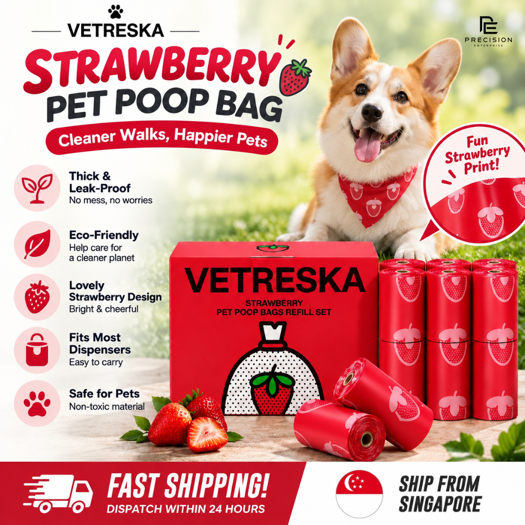 VETRESKA Strawberry Pet Poop Bag & Dispenser | Scented | Eco-Friendly_0