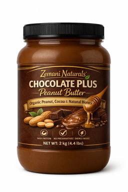 Zemani Naturals Chocolate Plus Peanut Butter (2 kg / 4.4 lbs) – Organic Peanut, Rich Cocoa & Natural Honey ​