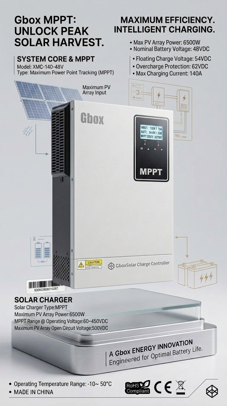 Gbox Solar charger controller 140AH hey voltage