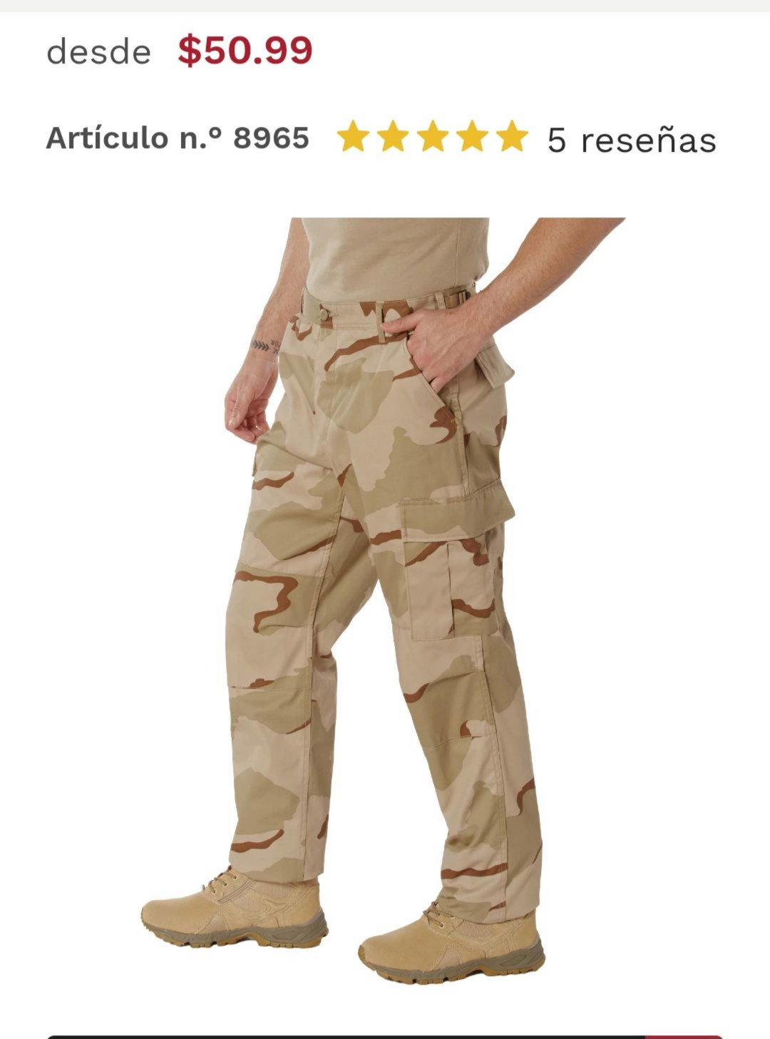 ITEM 8965 BDU PANTALON CAMO ARENA