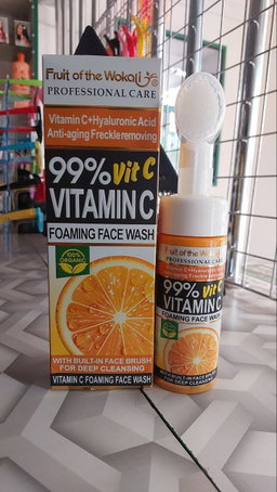 Fruit of the Wokali 99% Vitamin C Foaming Face Wash 150ml (With Built in Brush)