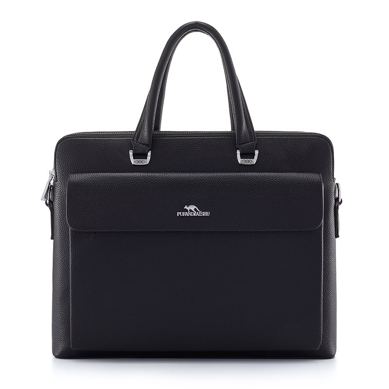 Black leather executive side bag_0