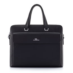 Black leather executive side bag