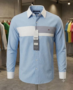 Chemise DE Luxe  « Tommy Hilfiger – Style Color-Block & Rayures » CLTM002