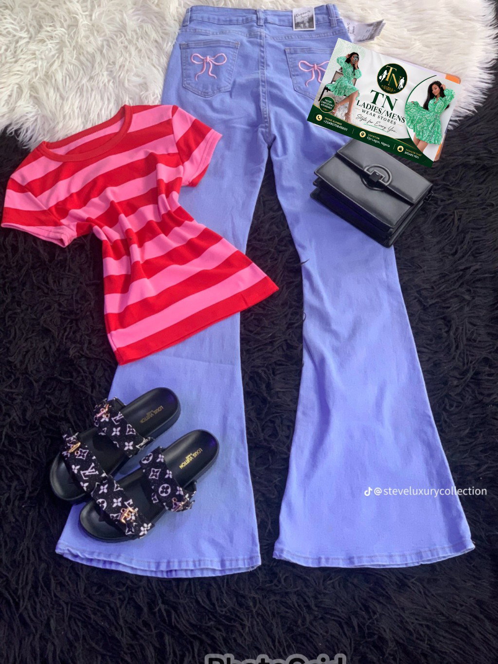 Complete set (top, jean, bag, and slippers)_4