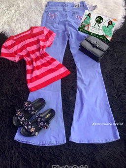 Complete set (top, jean, bag, and slippers)