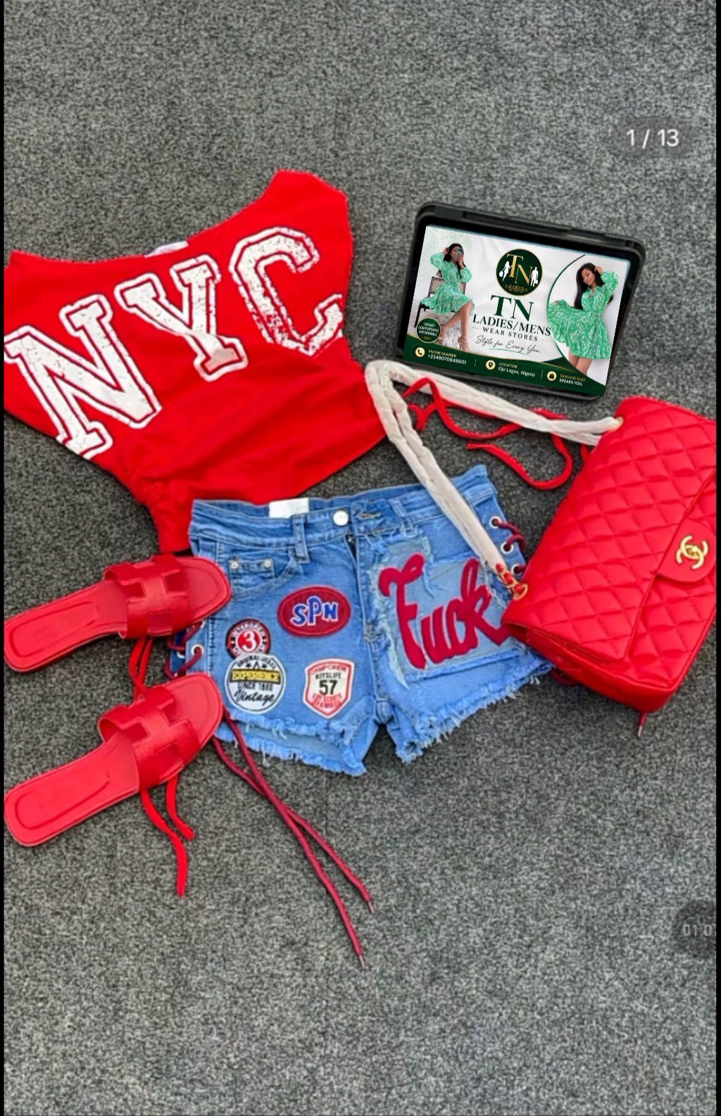 Complete set (top, jean, bag, and slippers)_13