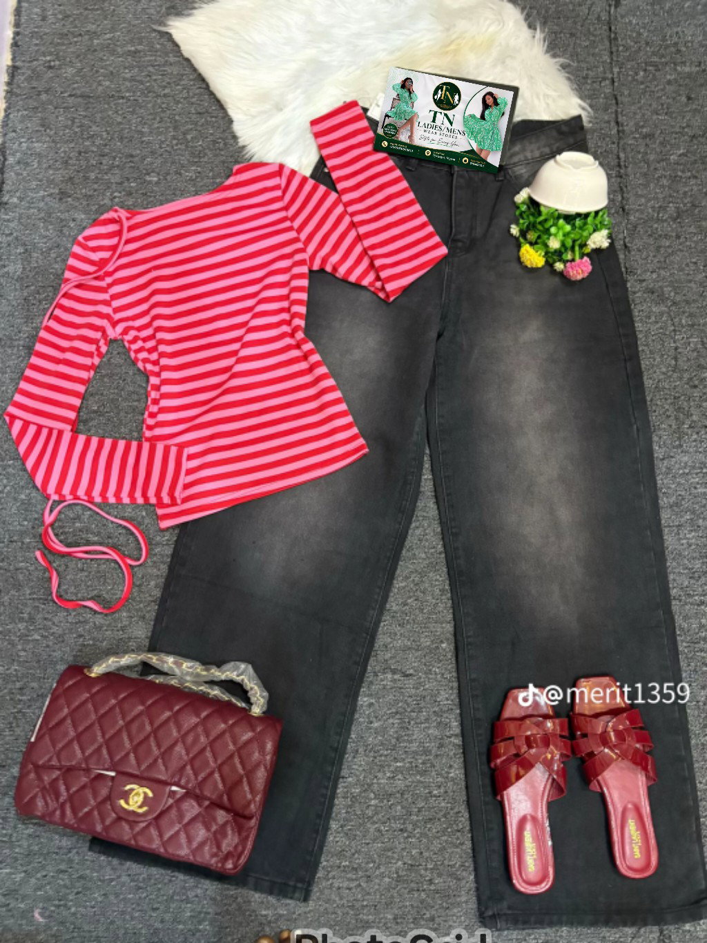 Complete set (top, jean, bag, and slippers)_8
