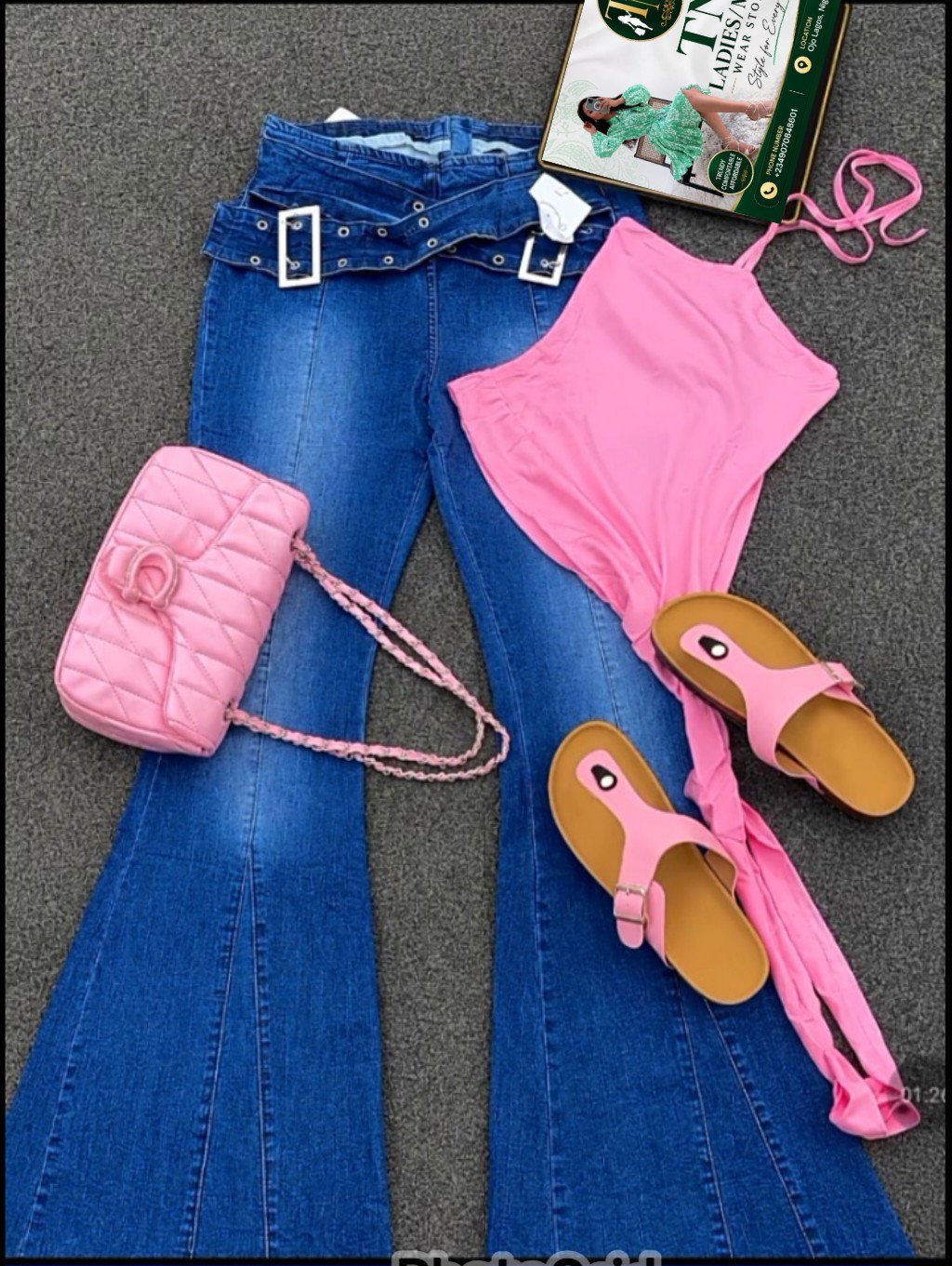Complete set (top, jean, bag, and slippers)_1