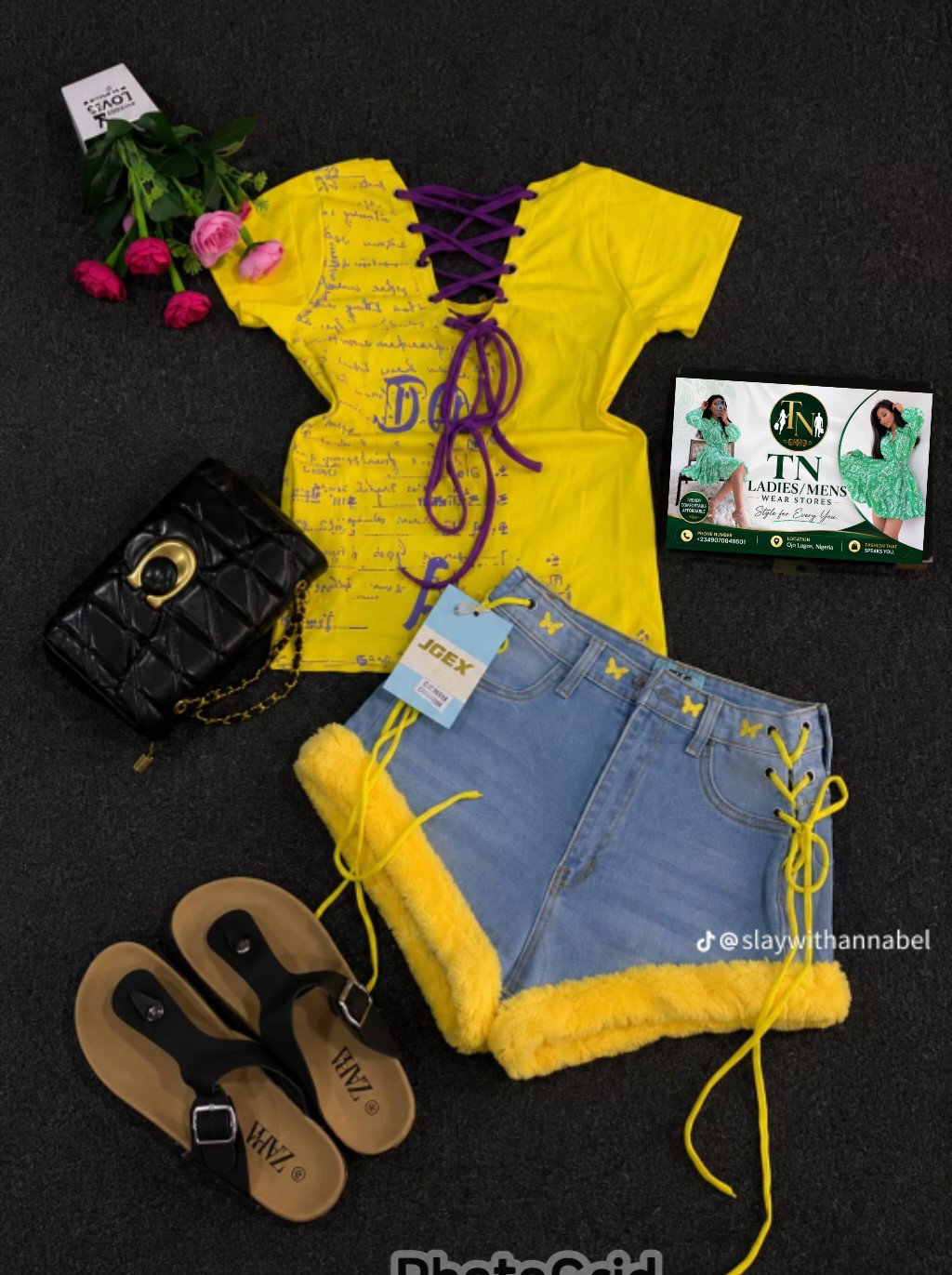 Complete set (top, jean, bag, and slippers)_21