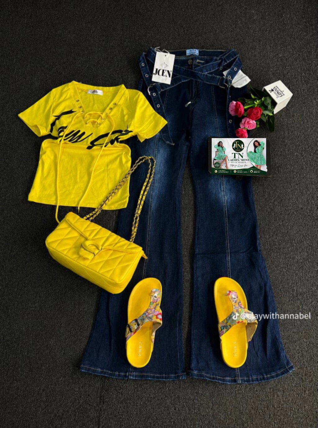 Complete set (top, jean, bag, and slippers)_6