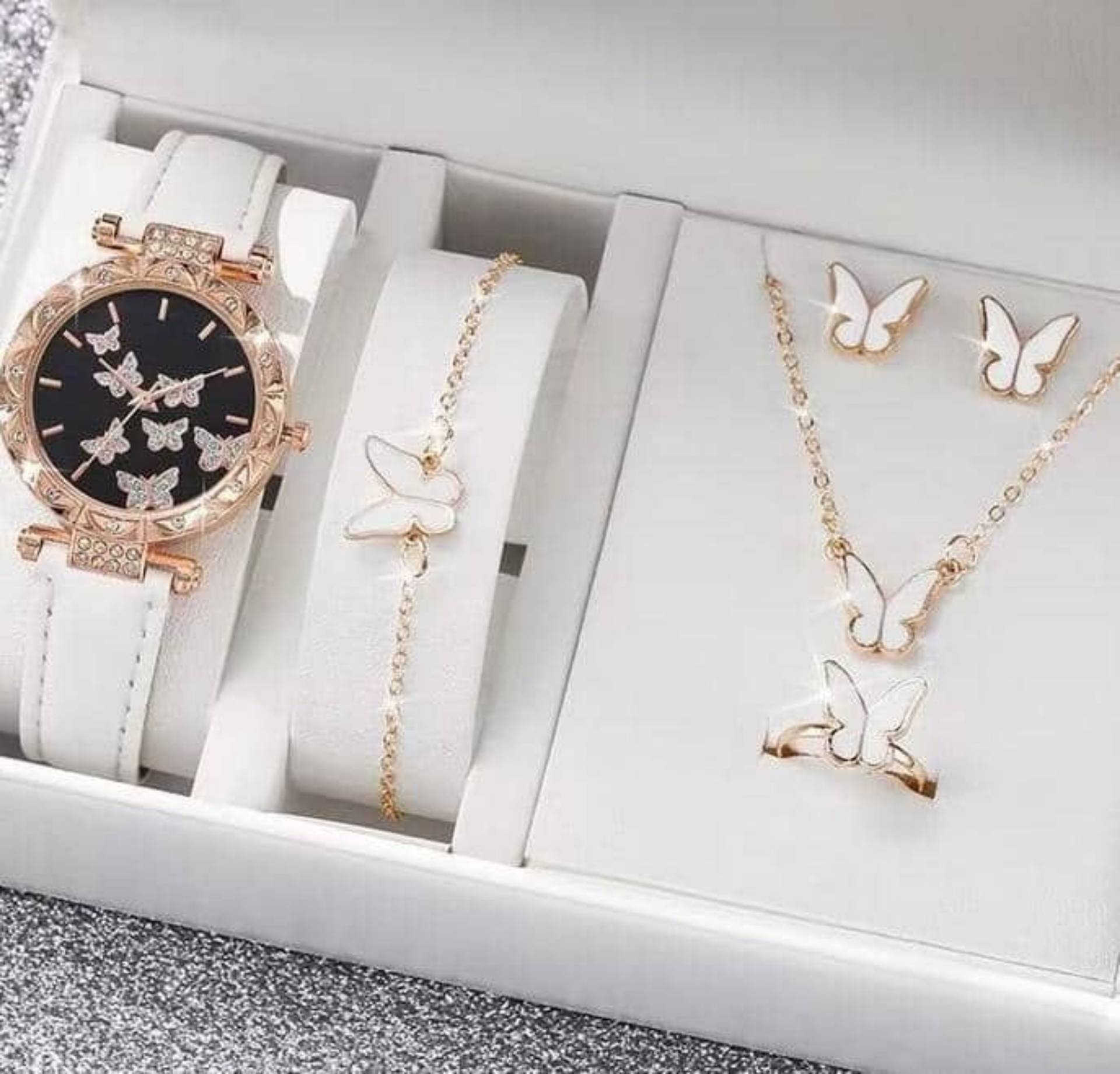 Watch + butterfly necklace set_0