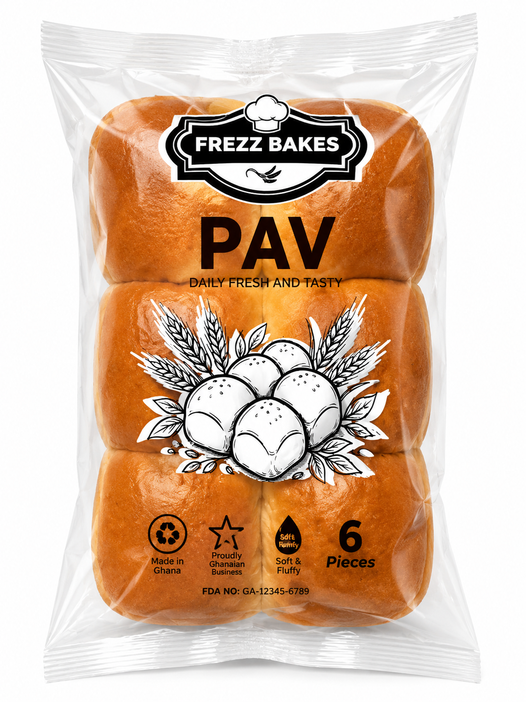 Pav bread 6 pcs