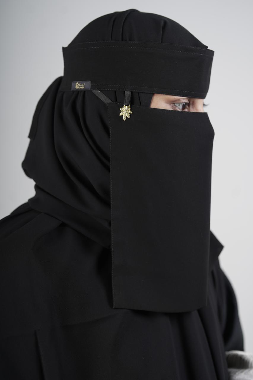 Liara Medium Niqab with Leaf Locket – 10 Inch Length_0
