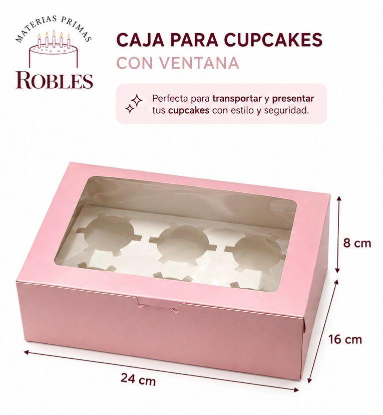 24x16x8 Caja Rosa Cup Cake 
