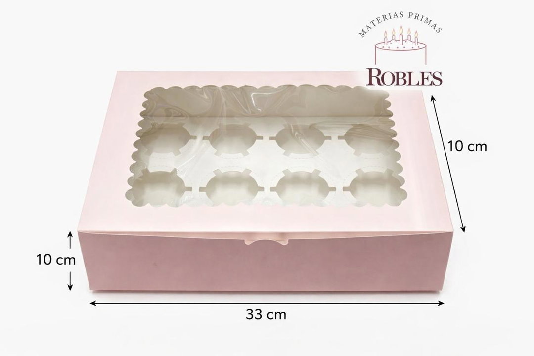 33x25x10 Caja Rosa Cup Cake 