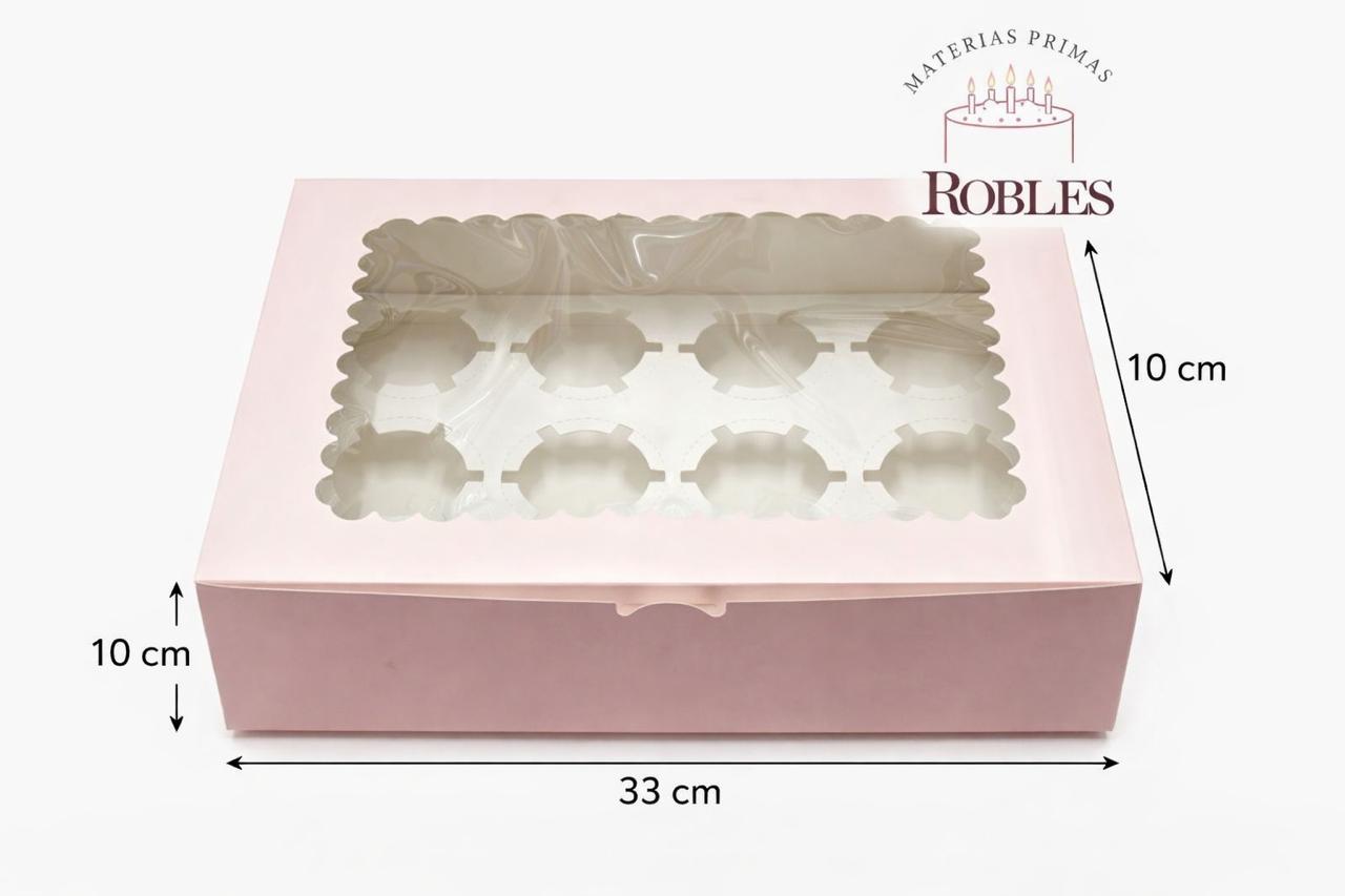 33x25x10 Caja Rosa Cup Cake _0