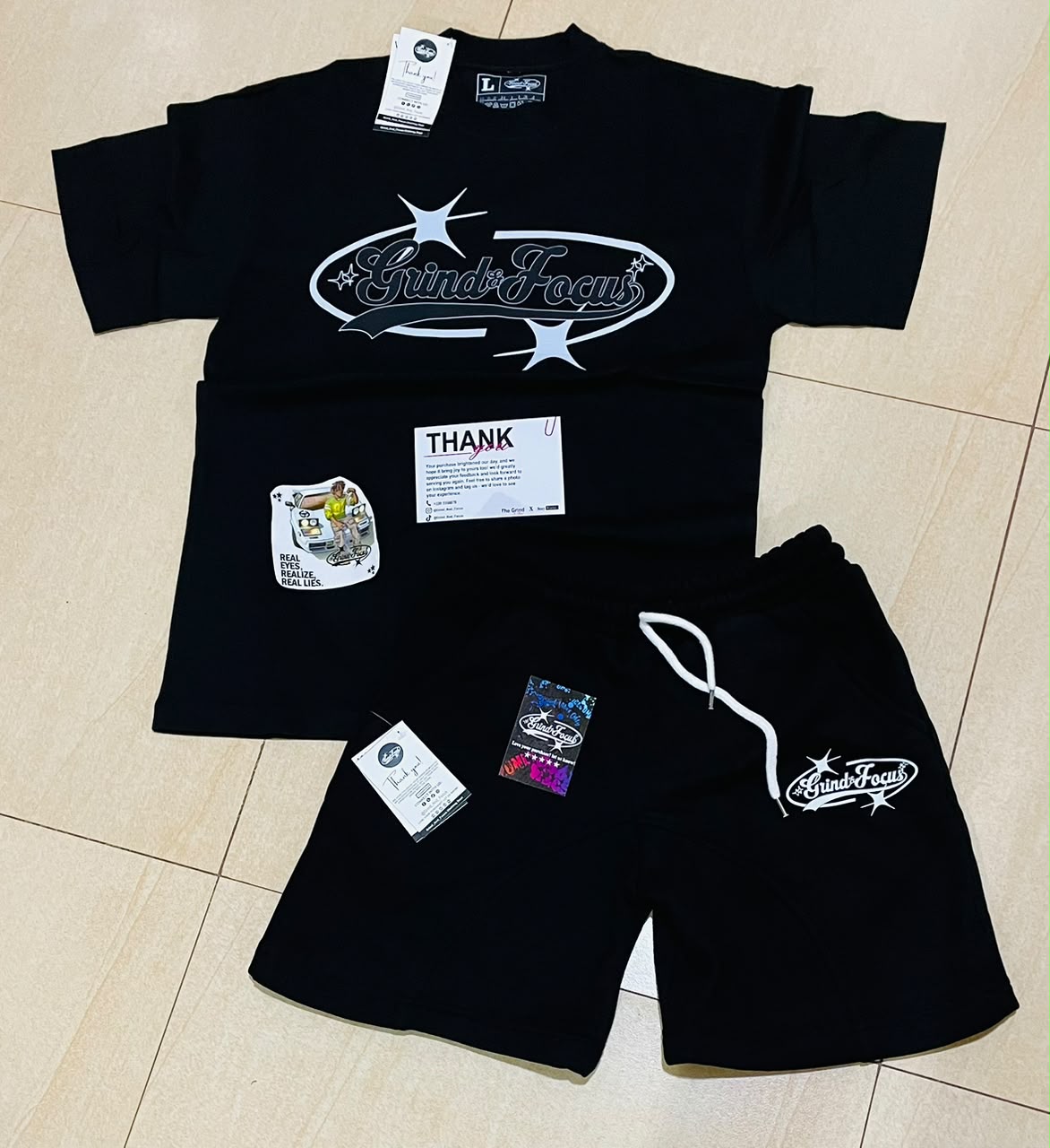 Black Tee & Shorts Set_0
