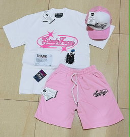 Pink Tee, Shorts & Cap Set