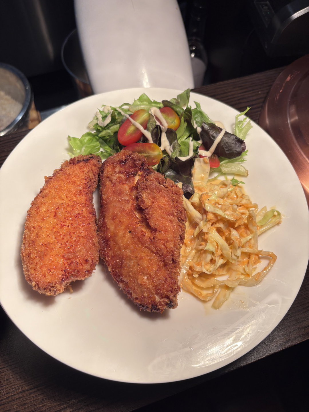 Southern Fried Chicken Schnitzel and Salad