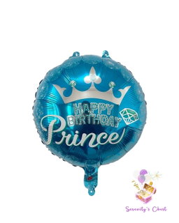 18" Happy Birthday Prince Foil Balloon