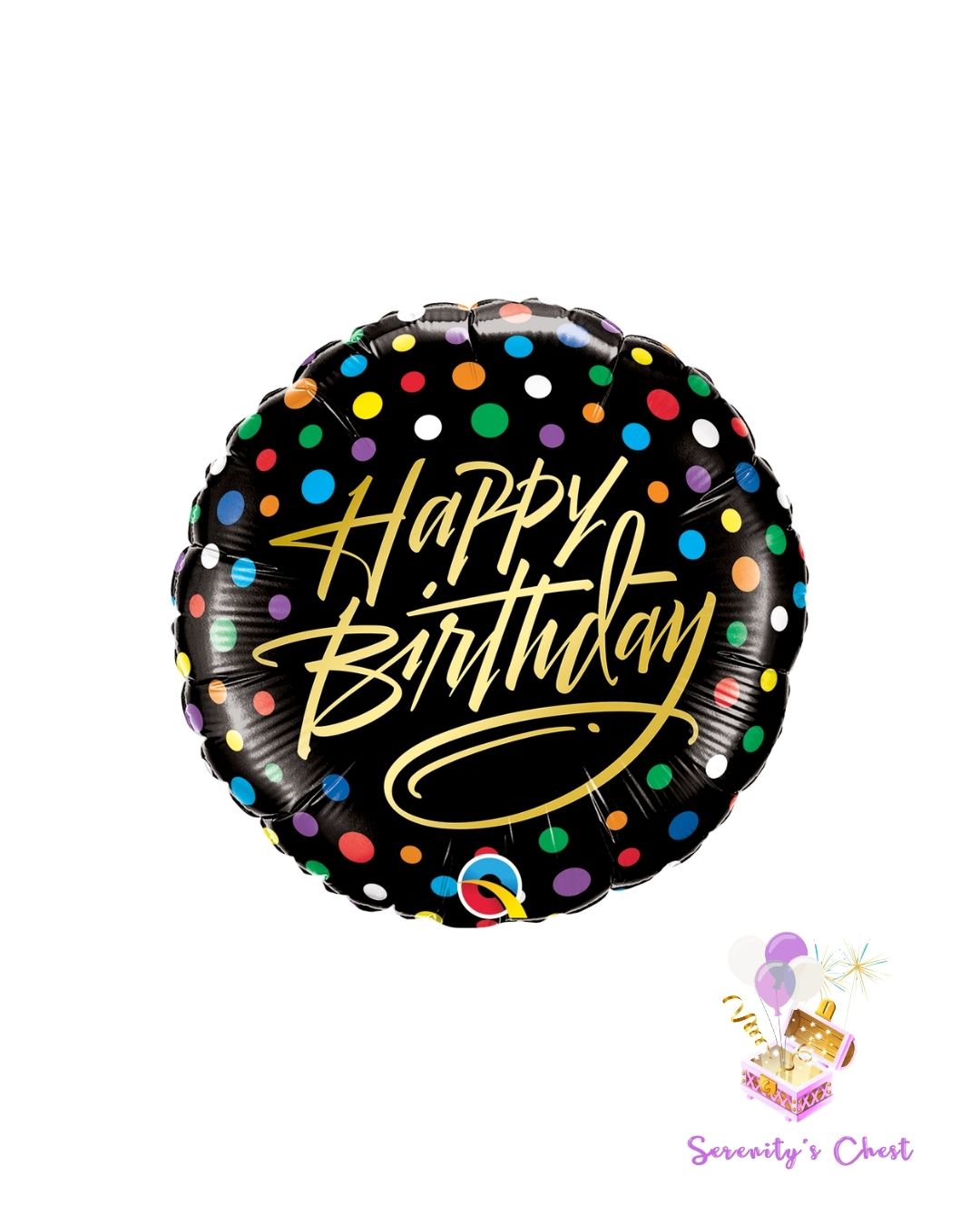 18" Happy Birthday Black Foil Balloon