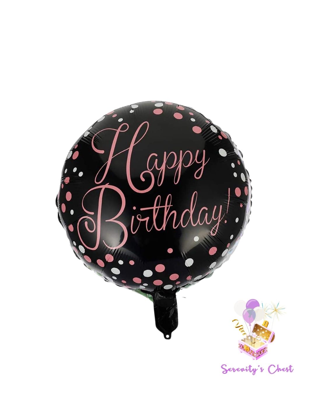 18" Happy Birthday Black & Pink Foil Balloon_0