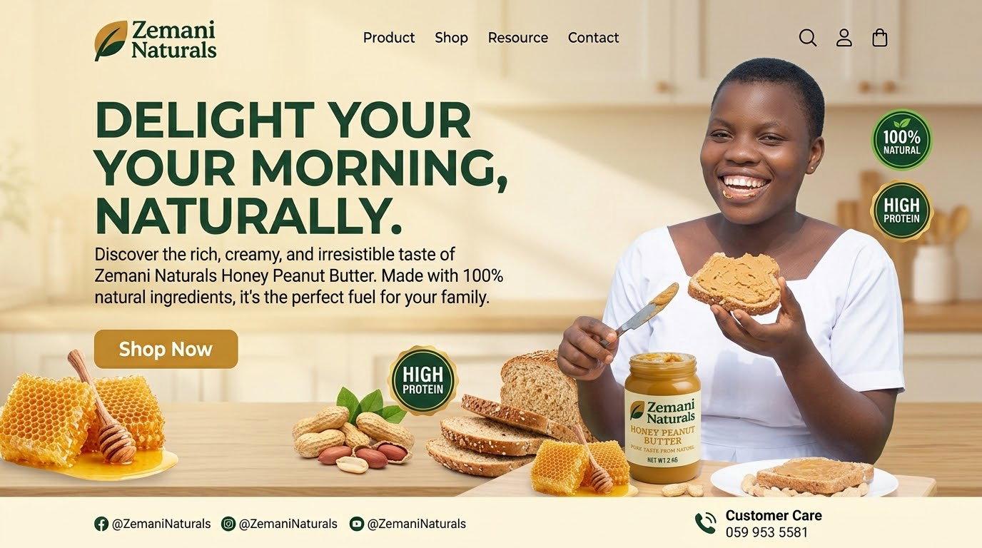 Zemani Naturals Honey Peanut Butter (2 KG) – Pure, All-Natural Energy Spread_3