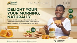 Zemani Naturals Honey Peanut Butter (2 KG) – Pure, All-Natural Energy Spread