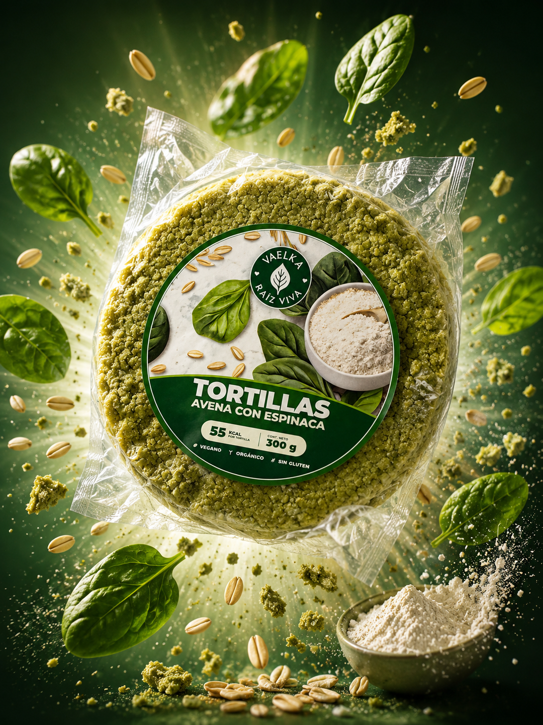 Tortillas Veganas de Avena con Espinaca