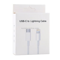 20W 9V/2A 1M USB-C / Type-C to 8 Pin PD Fast Charging Cable for iPhone, iPad, Cable Length: 1m(White)